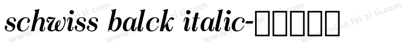schwiss balck italic字体转换